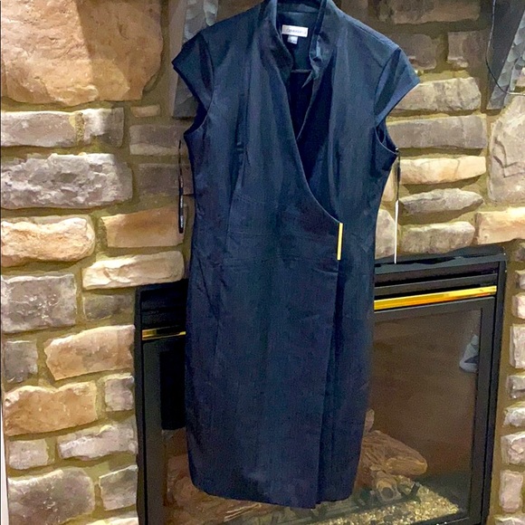 💕 Calvin Klein blue wrap dress nwt $175 💕 - Picture 2 of 12